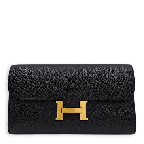 Constance To Go Black Wallet in Epsom Gold hardware CL2605-21168 1