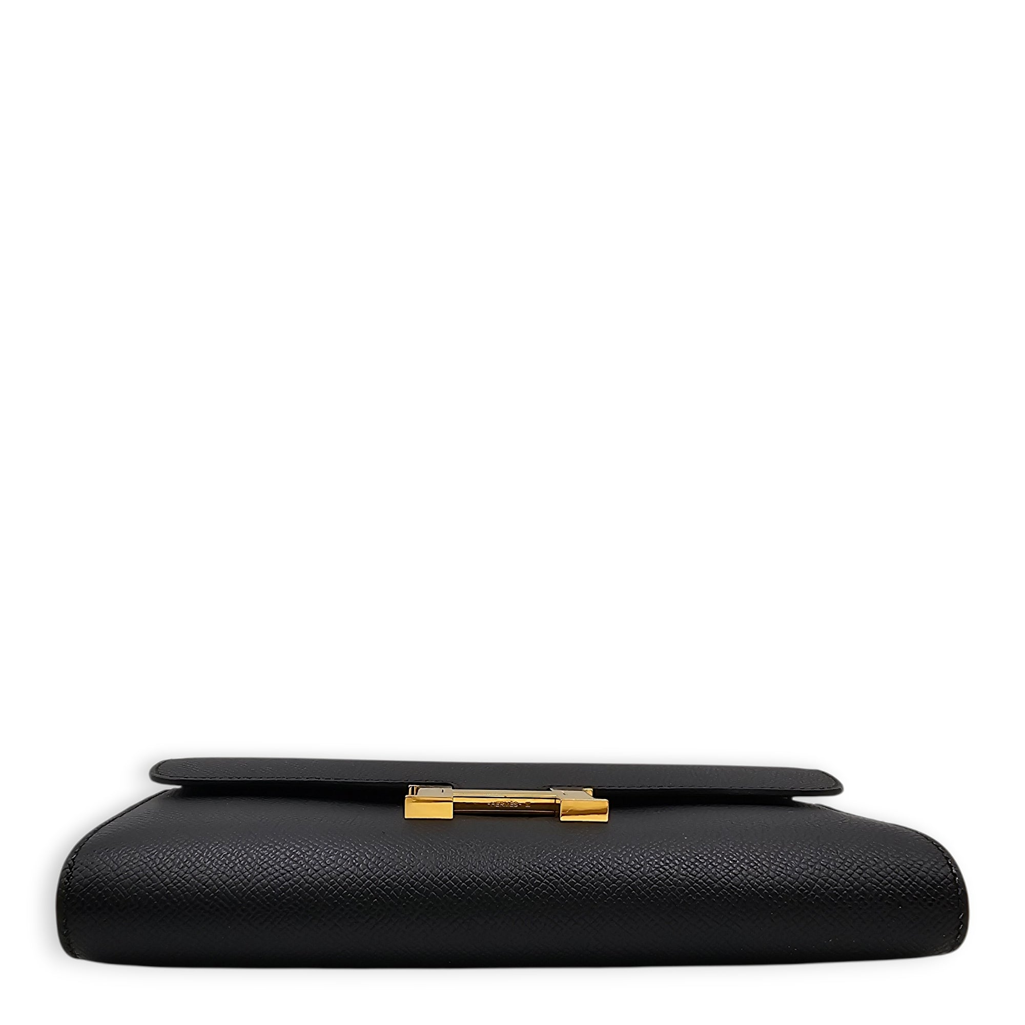 Constance To Go Black Wallet in Epsom Gold hardware CL2605-21168 5