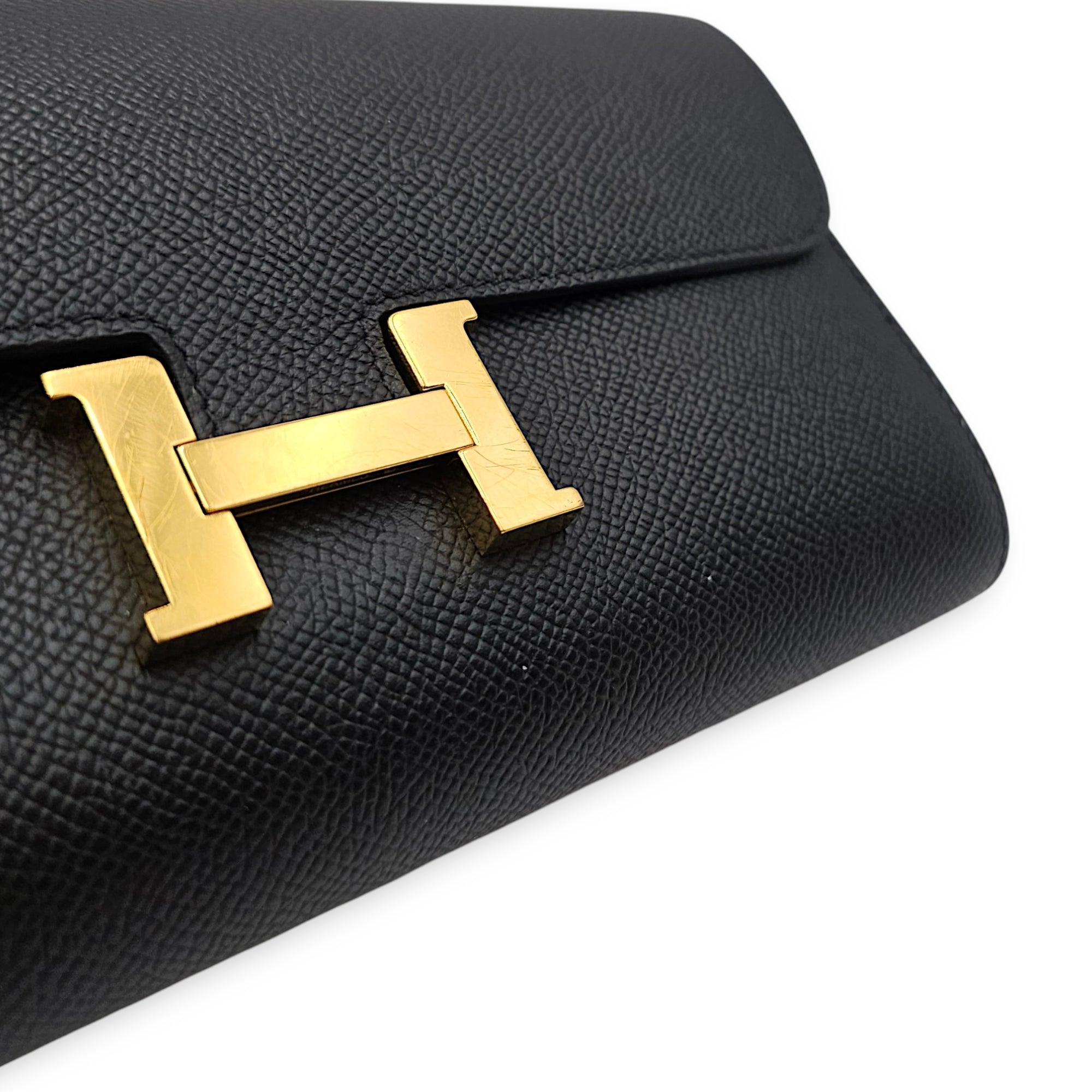 Constance To Go Black Wallet in Epsom Gold hardware CL2605-21168 8