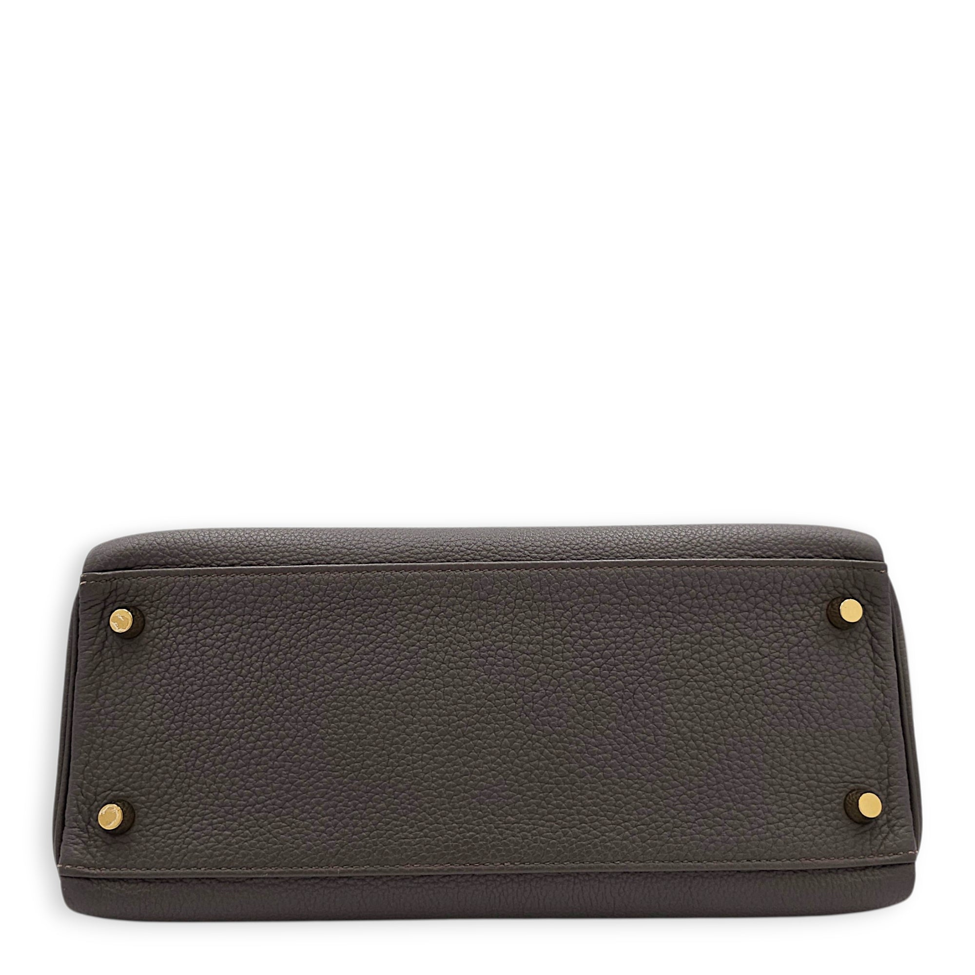 Kelly 28 Etain in Togo Gold hardware CL2605-21173 5