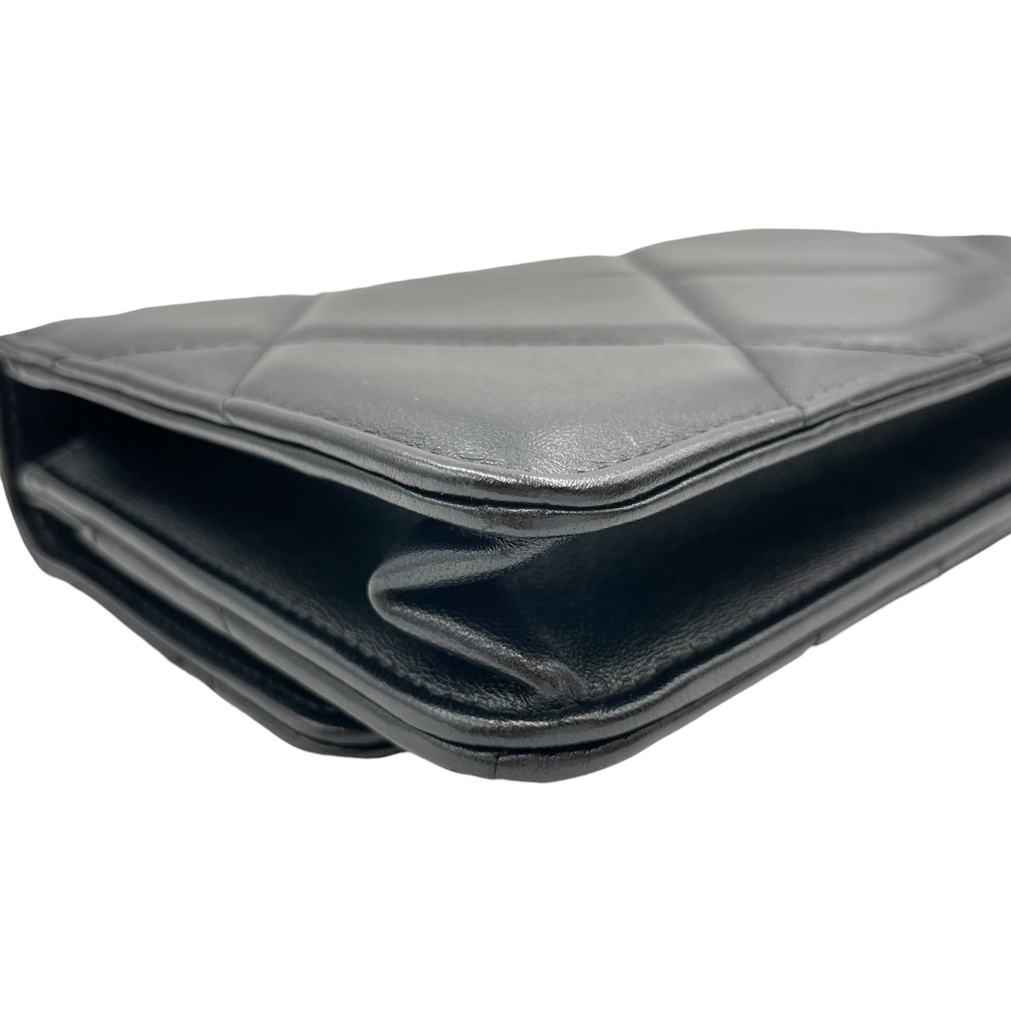 C19 Black Wallet On Chain in Lambskin Mixed hardware CL2605-21176 10