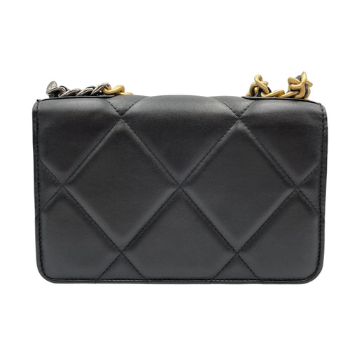 C19 Black Wallet On Chain in Lambskin Mixed hardware CL2605-21176 2