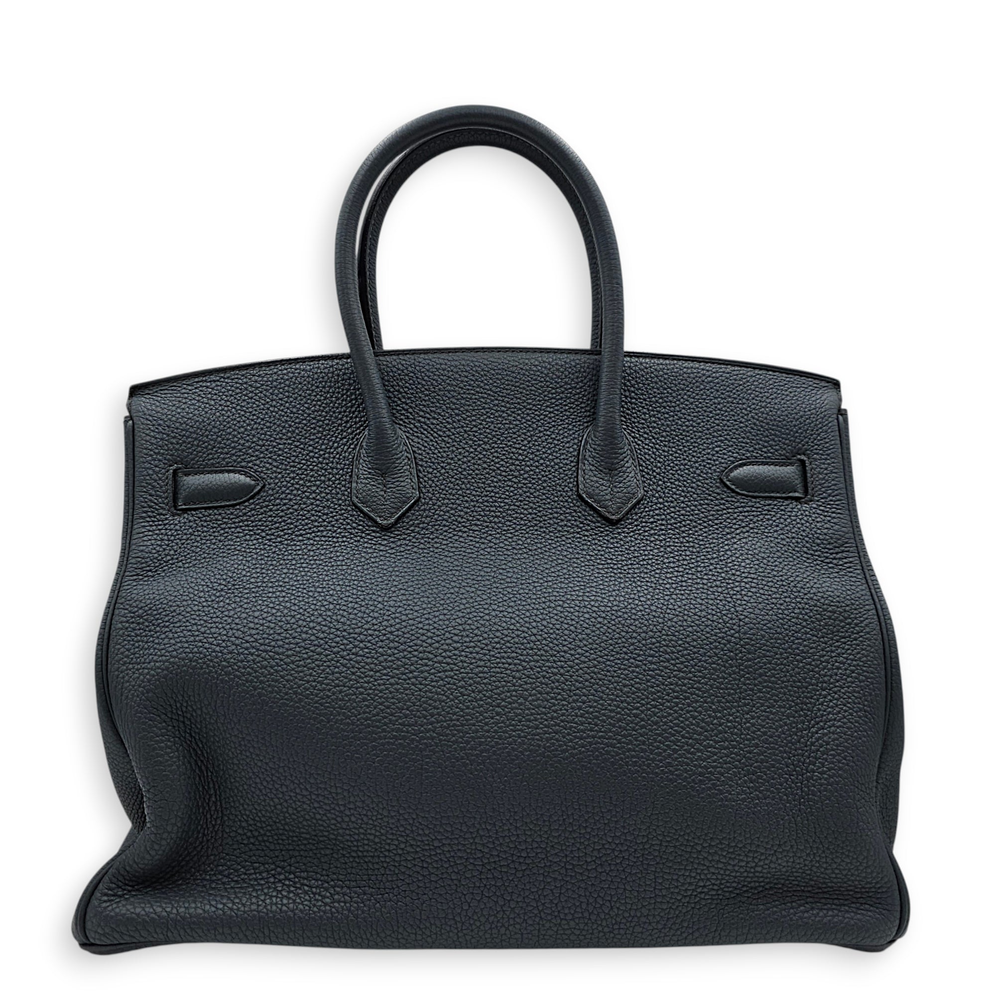 Birkin 35 Blue Orage in Togo Palladium hardware