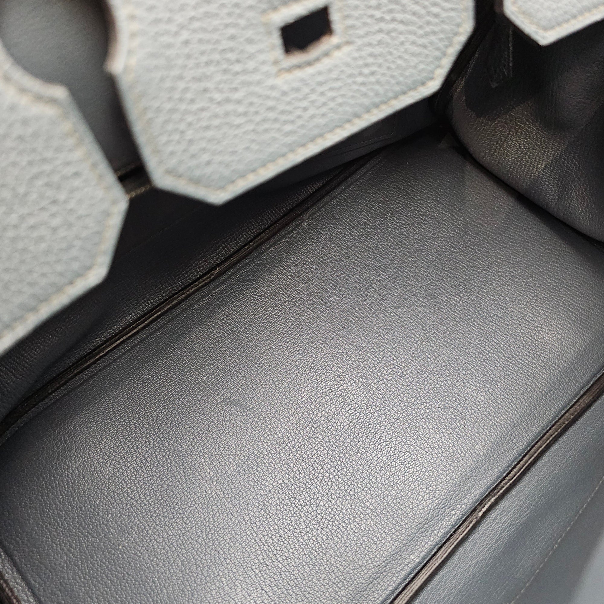 Birkin 35 Blue Orage in Togo Palladium hardware
