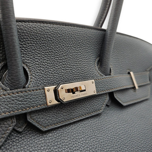 Birkin 35 Blue Orage in Togo Palladium hardware