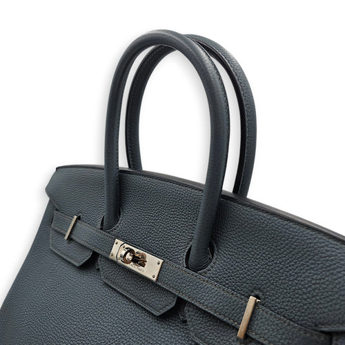 Birkin 35 Blue Orage in Togo Palladium hardware