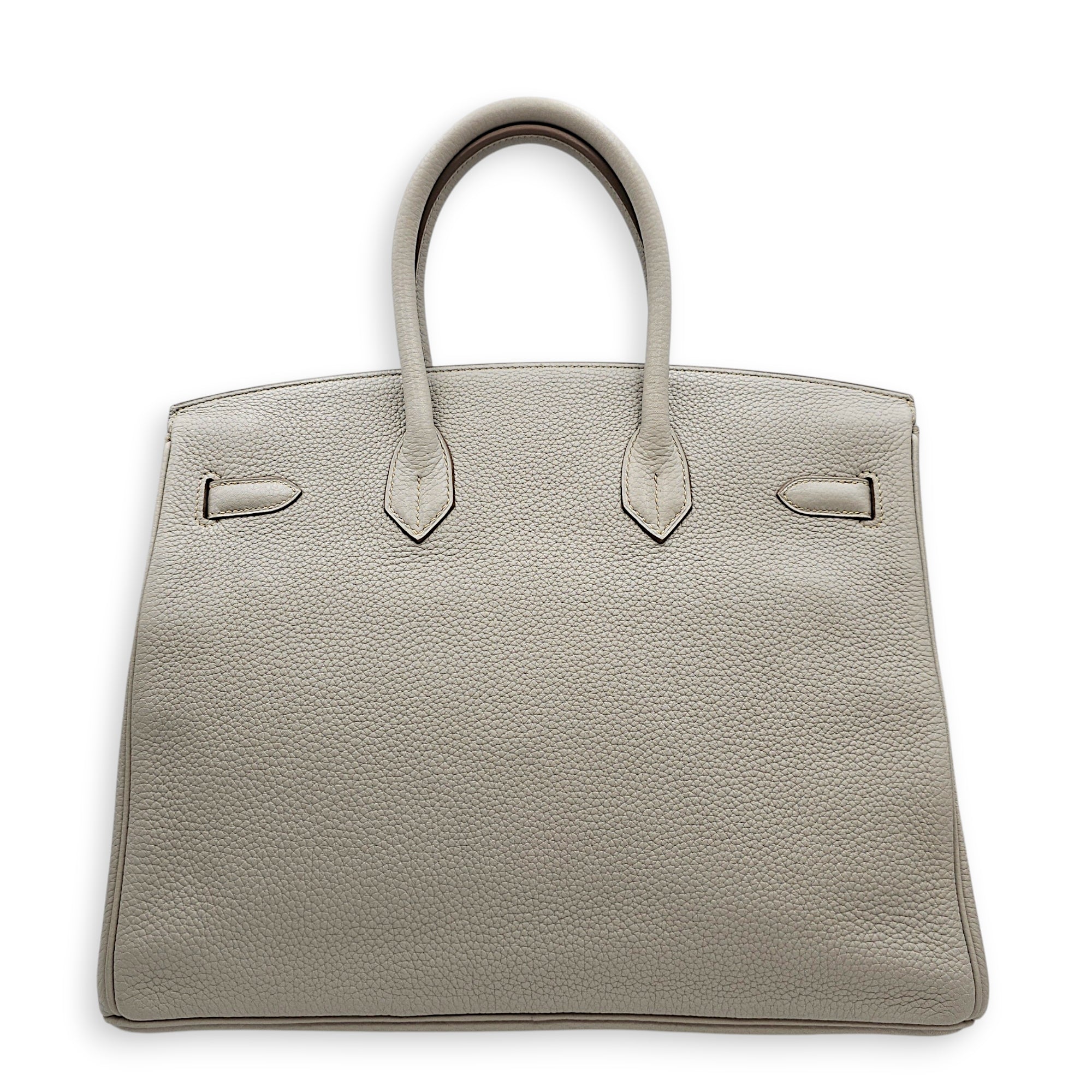 Club Birkin 35 Gris Perle/Mykonos/Blanc in Clemence/Lizard Palladium hardware