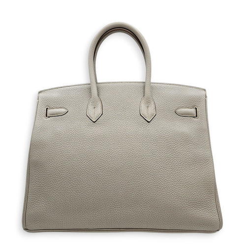 Club Birkin 35 Gris Perle/Mykonos/Blanc in Clemence/Lizard Palladium hardware