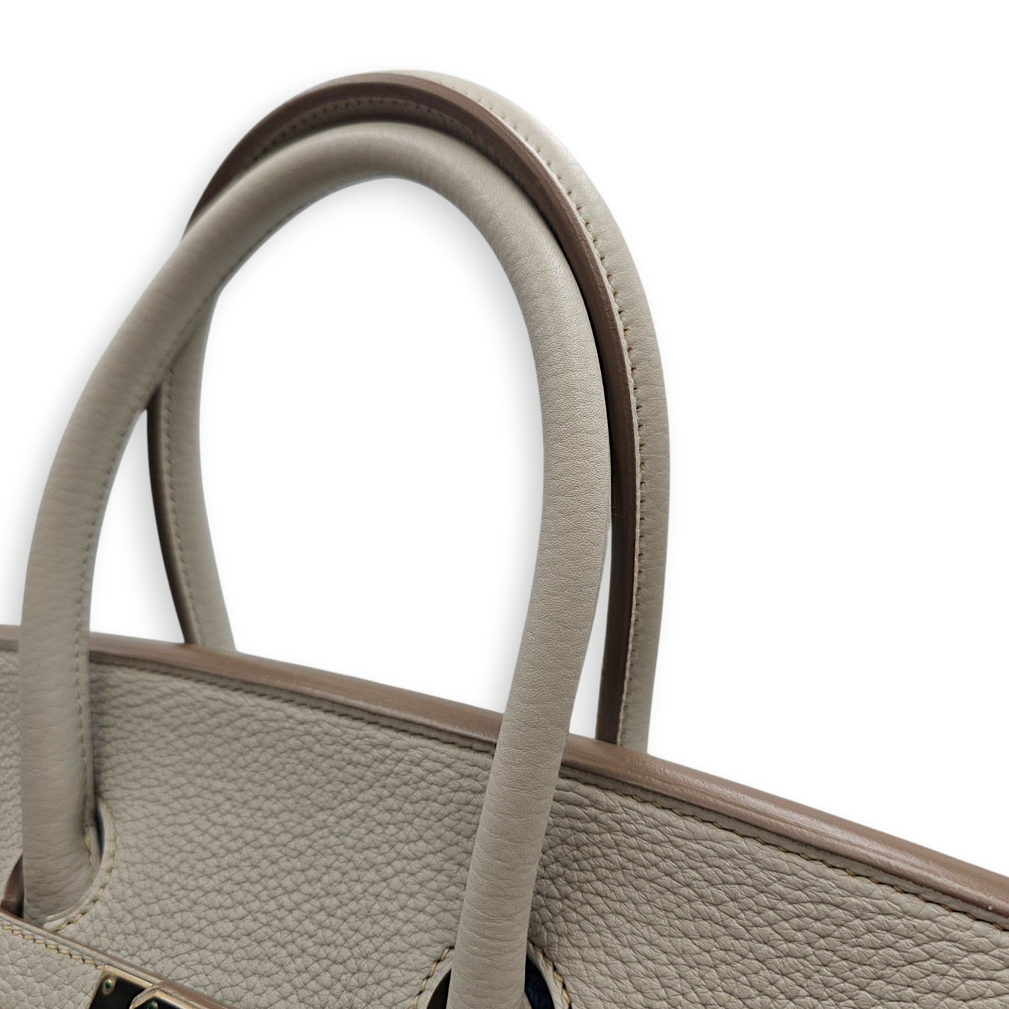 Club Birkin 35 Gris Perle/Mykonos/Blanc in Clemence/Lizard Palladium hardware