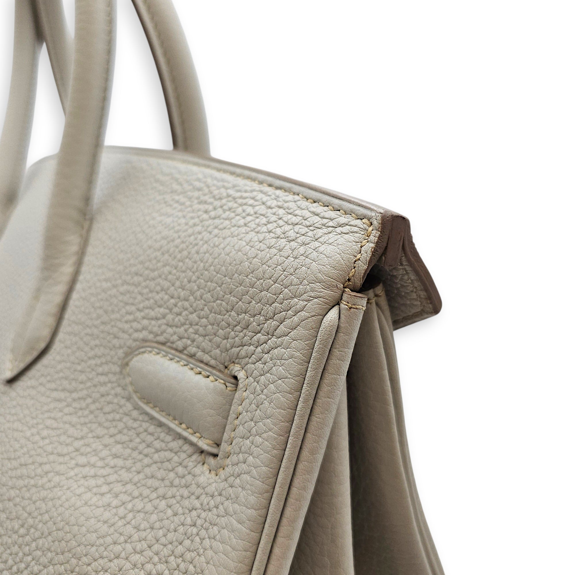 Club Birkin 35 Gris Perle/Mykonos/Blanc in Clemence/Lizard Palladium hardware