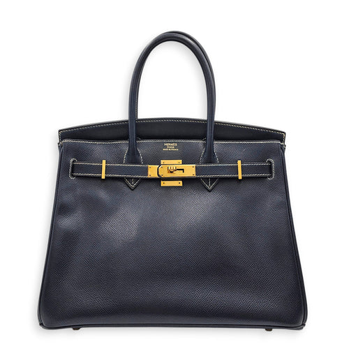 Birkin 30 Blue Indigo in Courchevel Gold hardware CL2605-21180 1