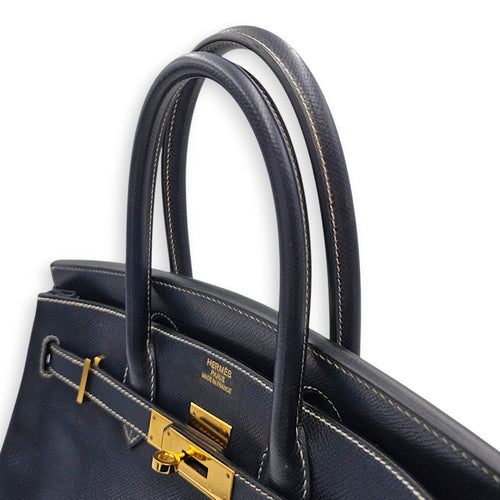 Birkin 30 Blue Indigo in Courchevel Gold hardware CL2605-21180 8