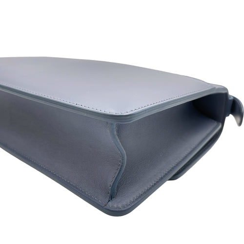 Montaigne Flap Blue Shoulder Bag in Calfskin Gold hardware