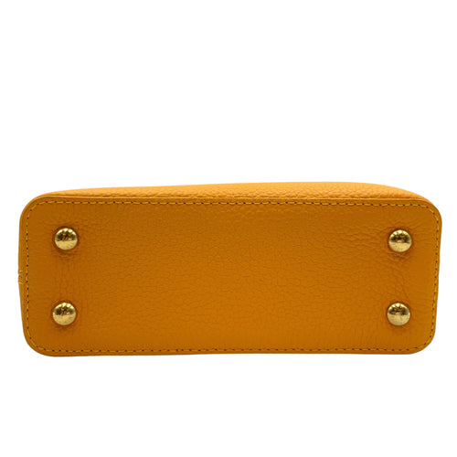Capucines Mini Yellow Top Handle Bag in Taurillon Leather Gold hardware CL2605-21183 3