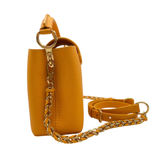 Capucines Mini Yellow Top Handle Bag in Taurillon Leather Gold hardware CL2605-21183 4