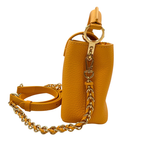 Capucines Mini Yellow Top Handle Bag in Taurillon Leather Gold hardware CL2605-21183 5