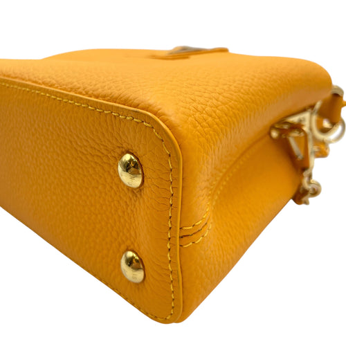 Capucines Mini Yellow Top Handle Bag in Taurillon Leather Gold hardware CL2605-21183 7