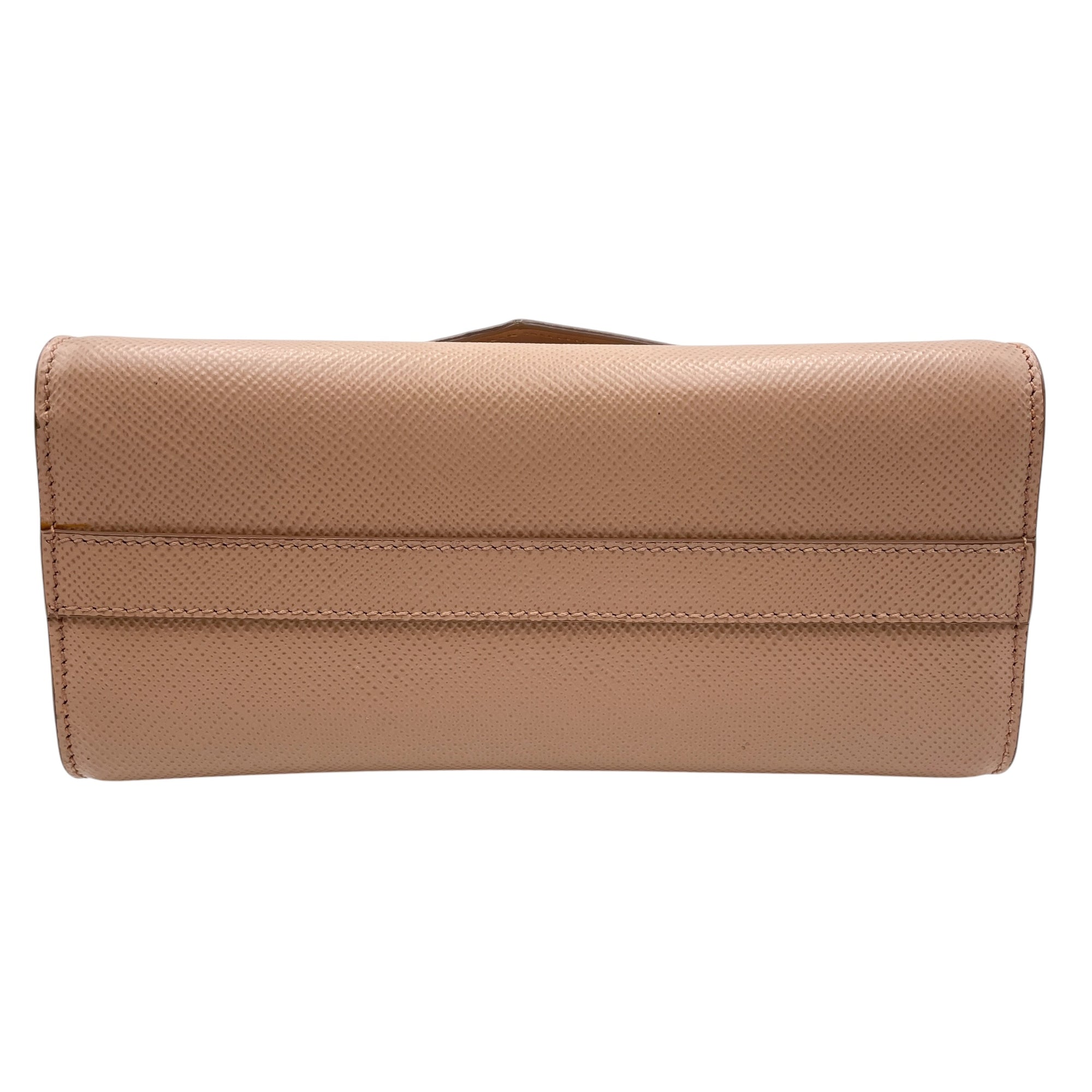 Cuir Monochrome Chain Beige Crossbody Bag in Saffiano Leather Silver hardware