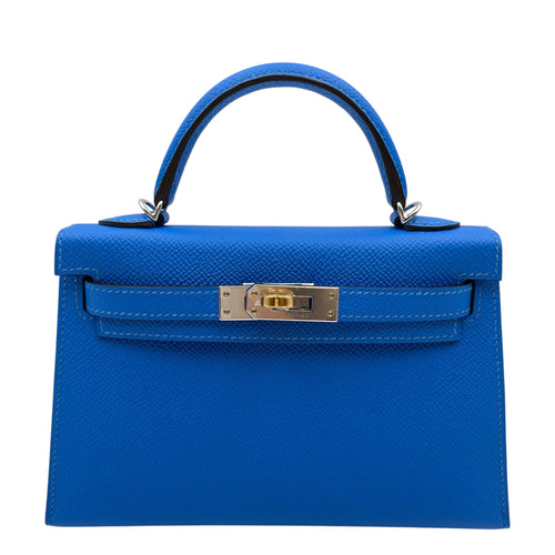 Sellier Kelly 20 Blue Hydra in Epsom Electrum hardware CL2605-21187 1