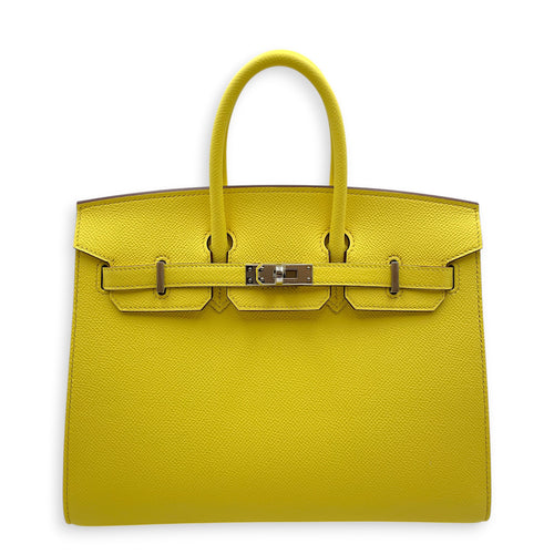 Sellier Birkin 25 Jaune De Naples in Epsom Palladium hardware