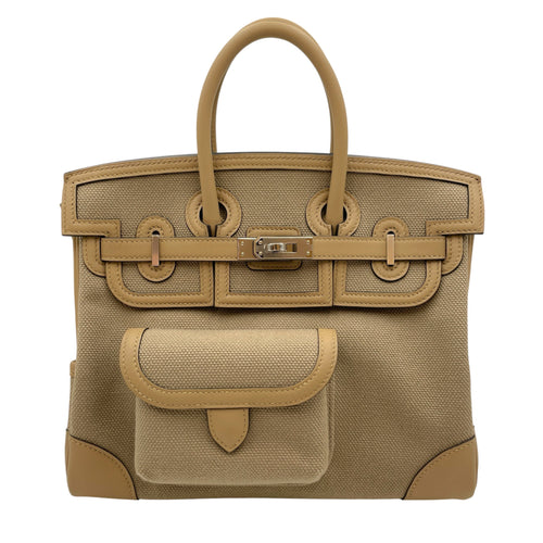 Cargo Birkin 25 Beige Marfa/Poussiere in Swift/Toile Palladium hardware CL2605-21190 1