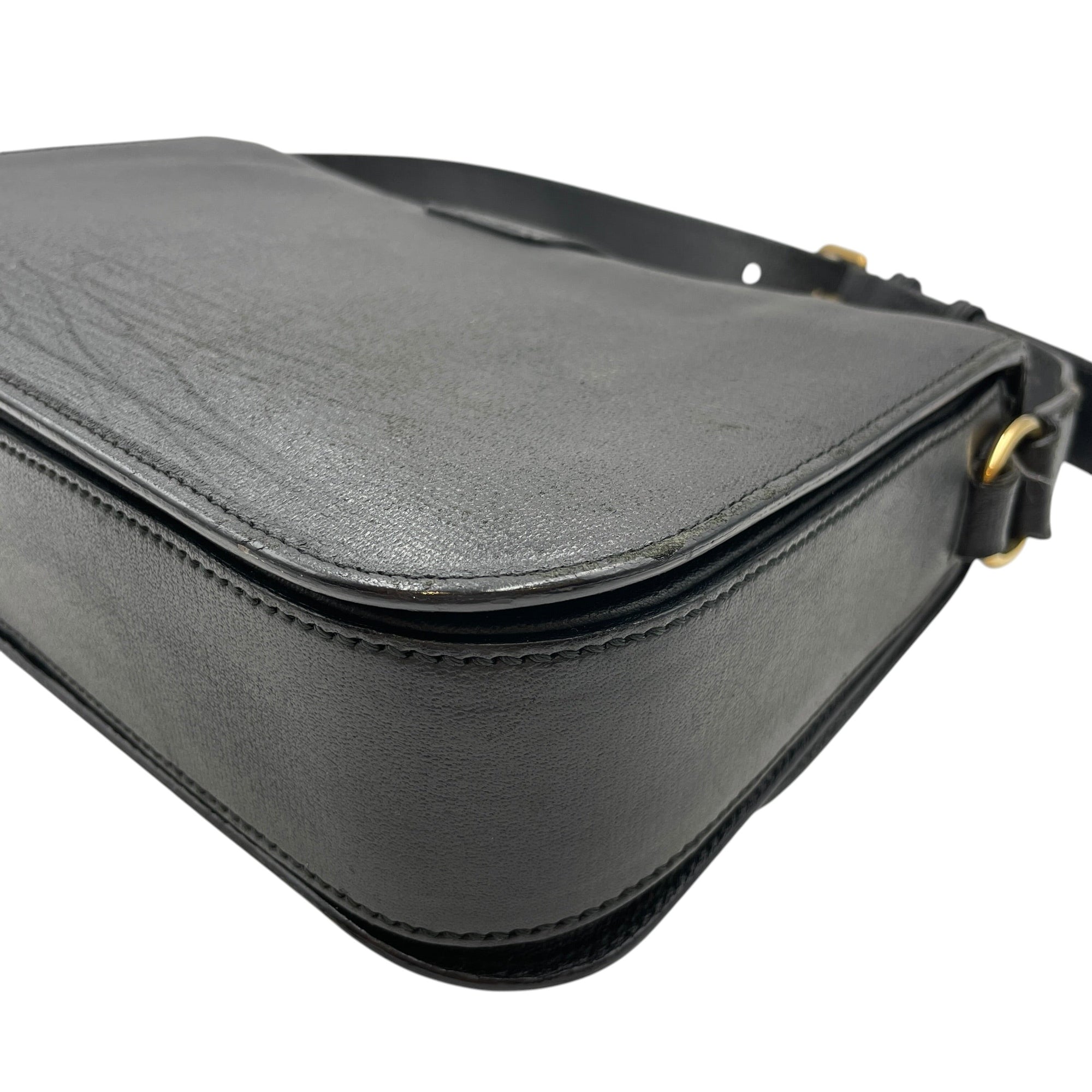 Ligue Y Flap Black Shoulder Bag in Chyc Leather Gold hardware CL2605-21191 10