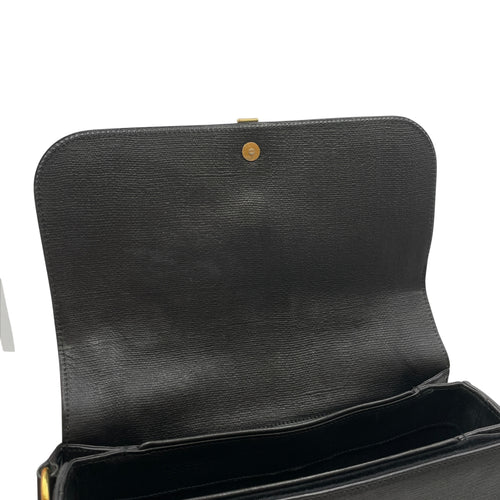 Ligue Y Flap Black Shoulder Bag in Chyc Leather Gold hardware