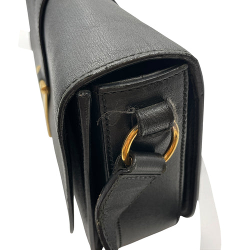 Ligue Y Flap Black Shoulder Bag in Chyc Leather Gold hardware