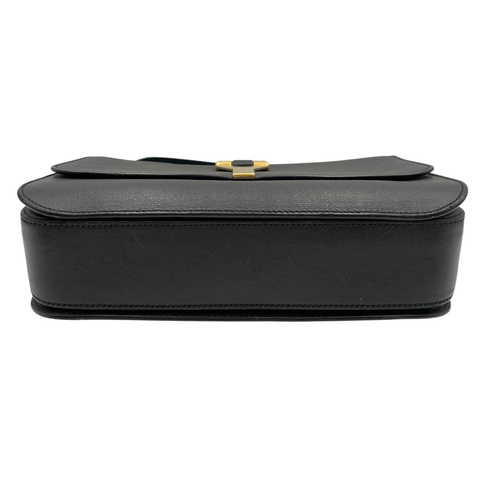 Ligue Y Flap Black Shoulder Bag in Chyc Leather Gold hardware CL2605-21191 5
