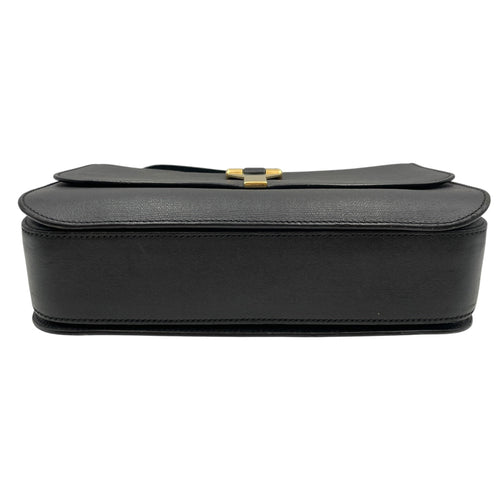 Ligue Y Flap Black Shoulder Bag in Chyc Leather Gold hardware CL2605-21191 5
