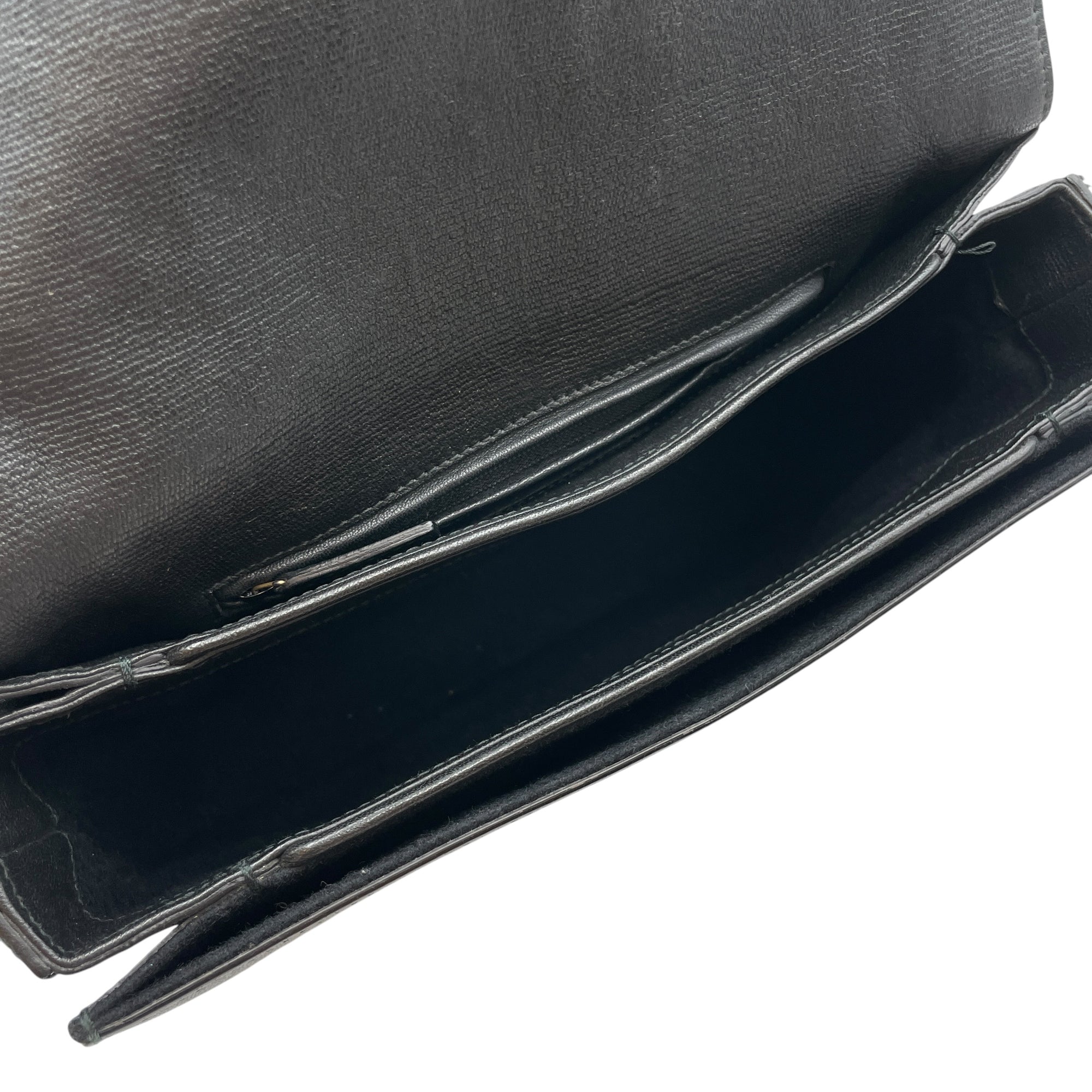 Ligue Y Flap Black Shoulder Bag in Chyc Leather Gold hardware