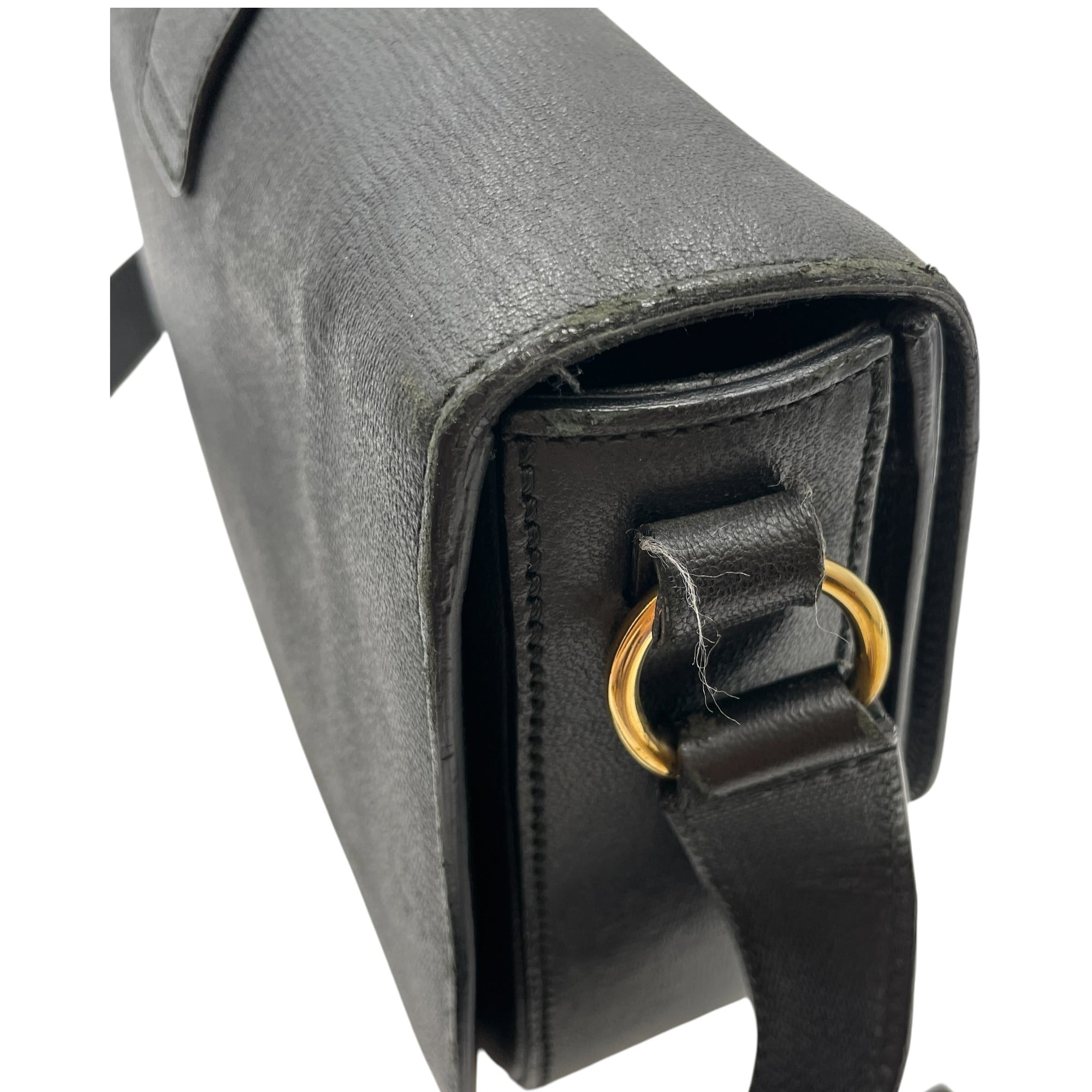 Ligue Y Flap Black Shoulder Bag in Chyc Leather Gold hardware CL2605-21191 9