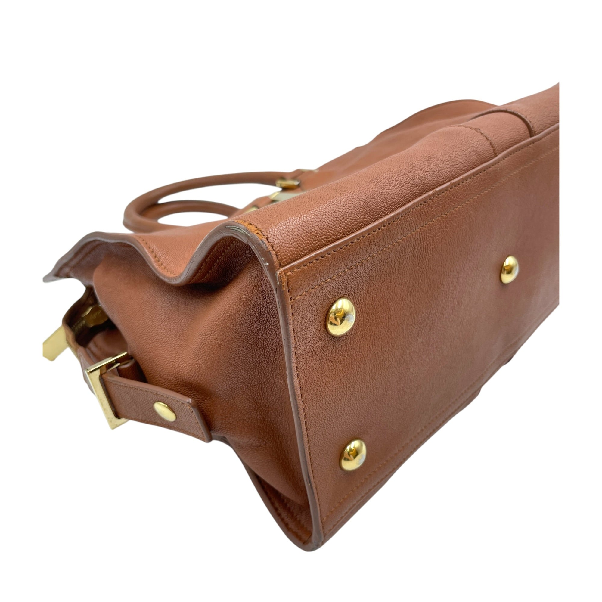 Chyc Cabas Tote Small Brown Top Handle Bag Gold hardware CL2605-21192 10