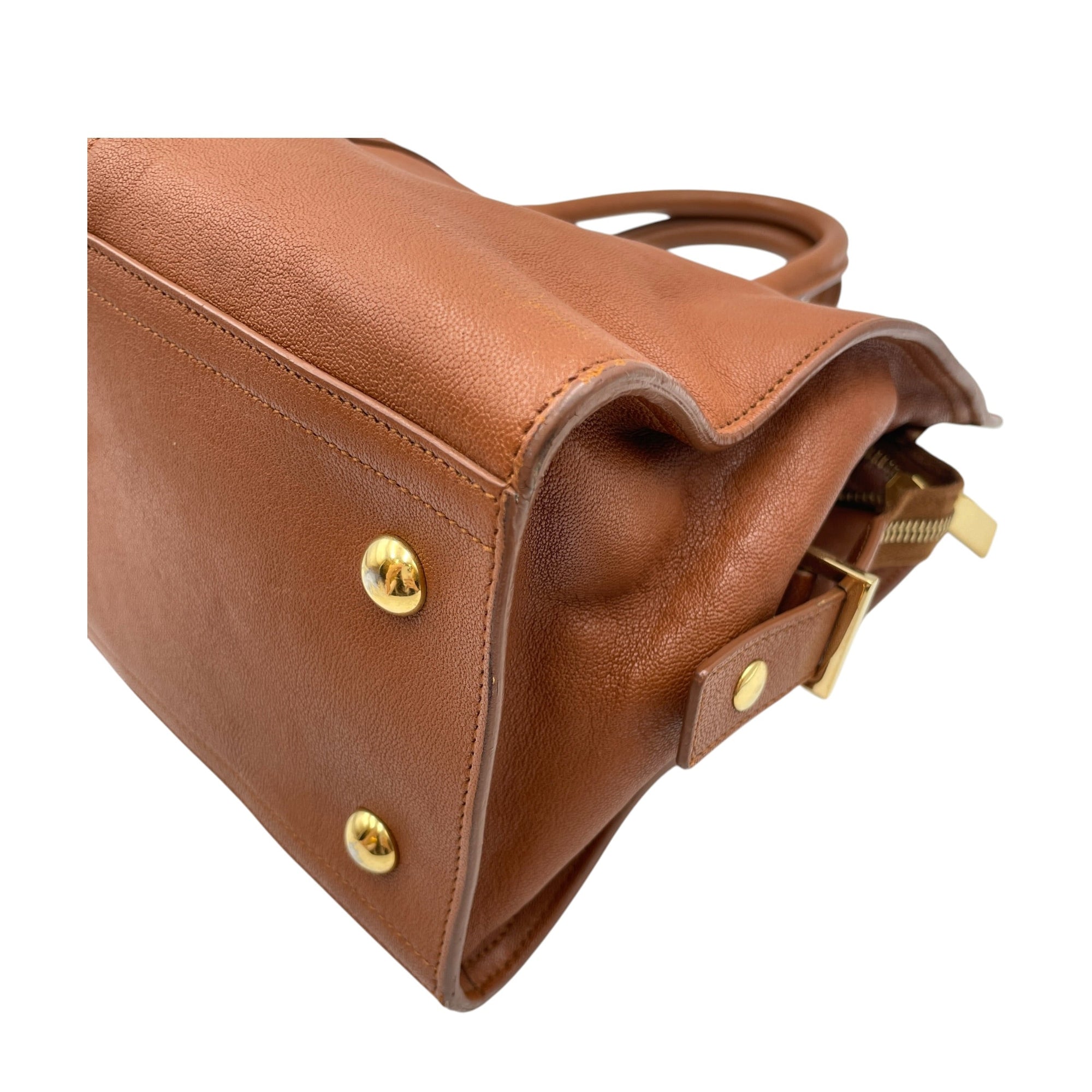 Chyc Cabas Tote Small Brown Top Handle Bag Gold hardware CL2605-21192 13
