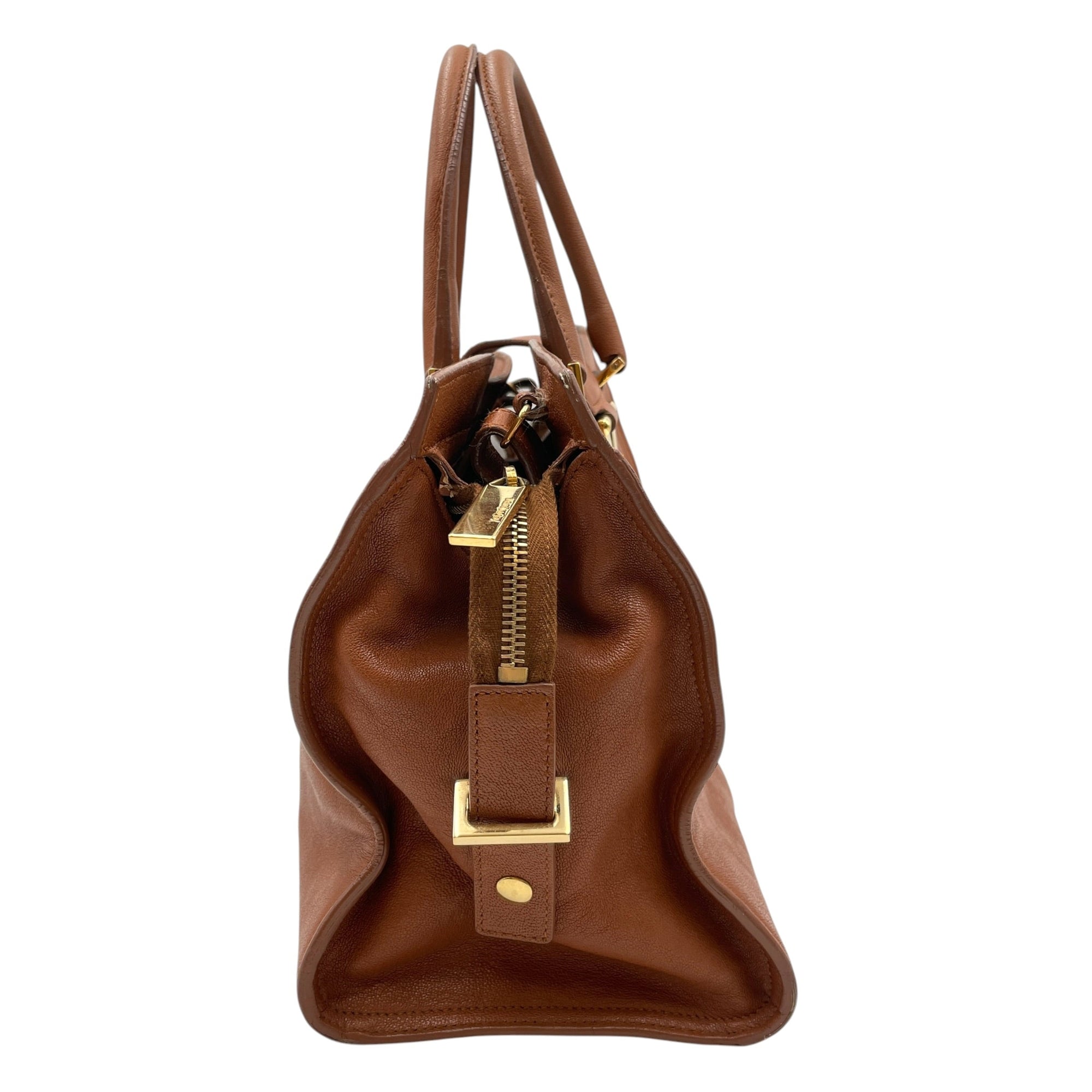 Chyc Cabas Tote Small Brown Top Handle Bag Gold hardware CL2605-21192 3