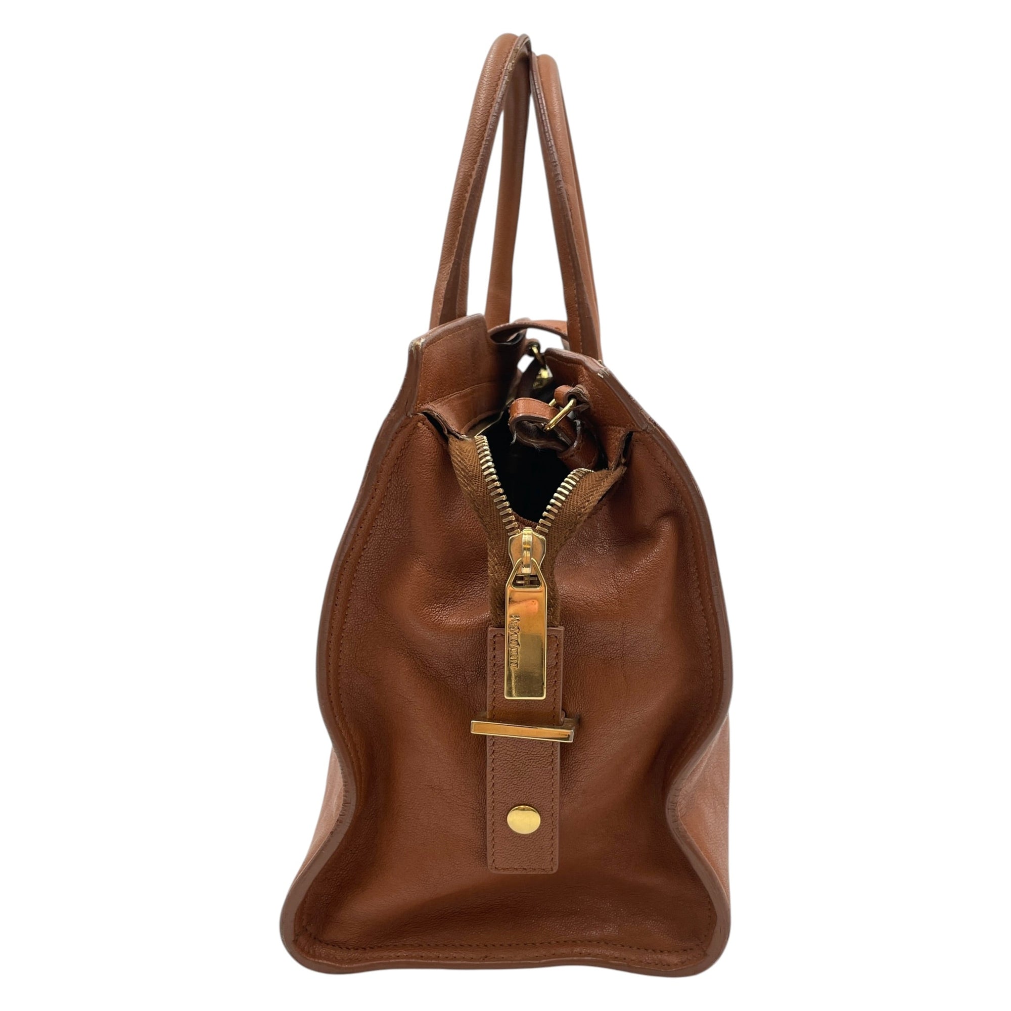 Chyc Cabas Tote Small Brown Top Handle Bag Gold hardware CL2605-21192 4