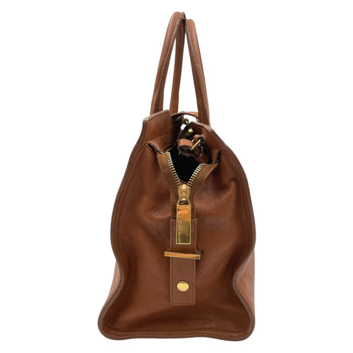 Chyc Cabas Tote Small Brown Top Handle Bag Gold hardware CL2605-21192 4