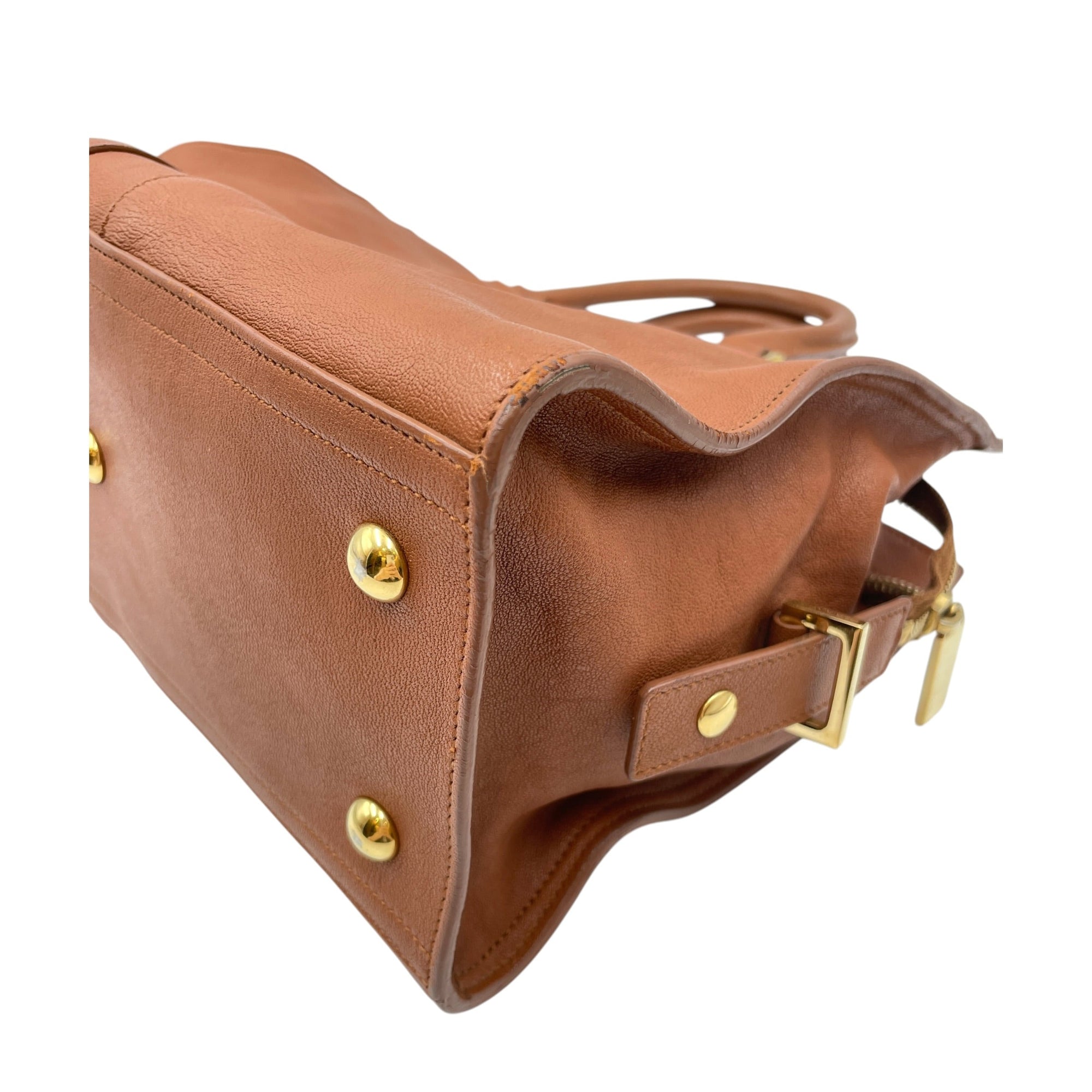 Chyc Cabas Tote Small Brown Top Handle Bag Gold hardware CL2605-21192 9