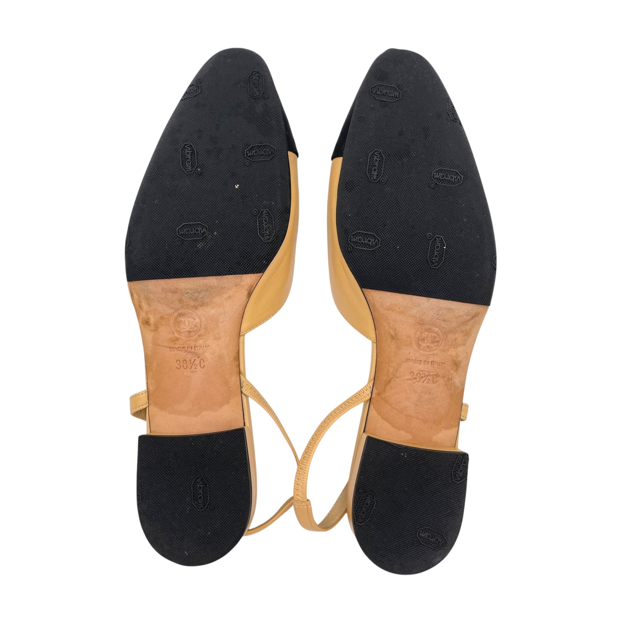 Slingback 38.5 Beige Flats in Goat Leather