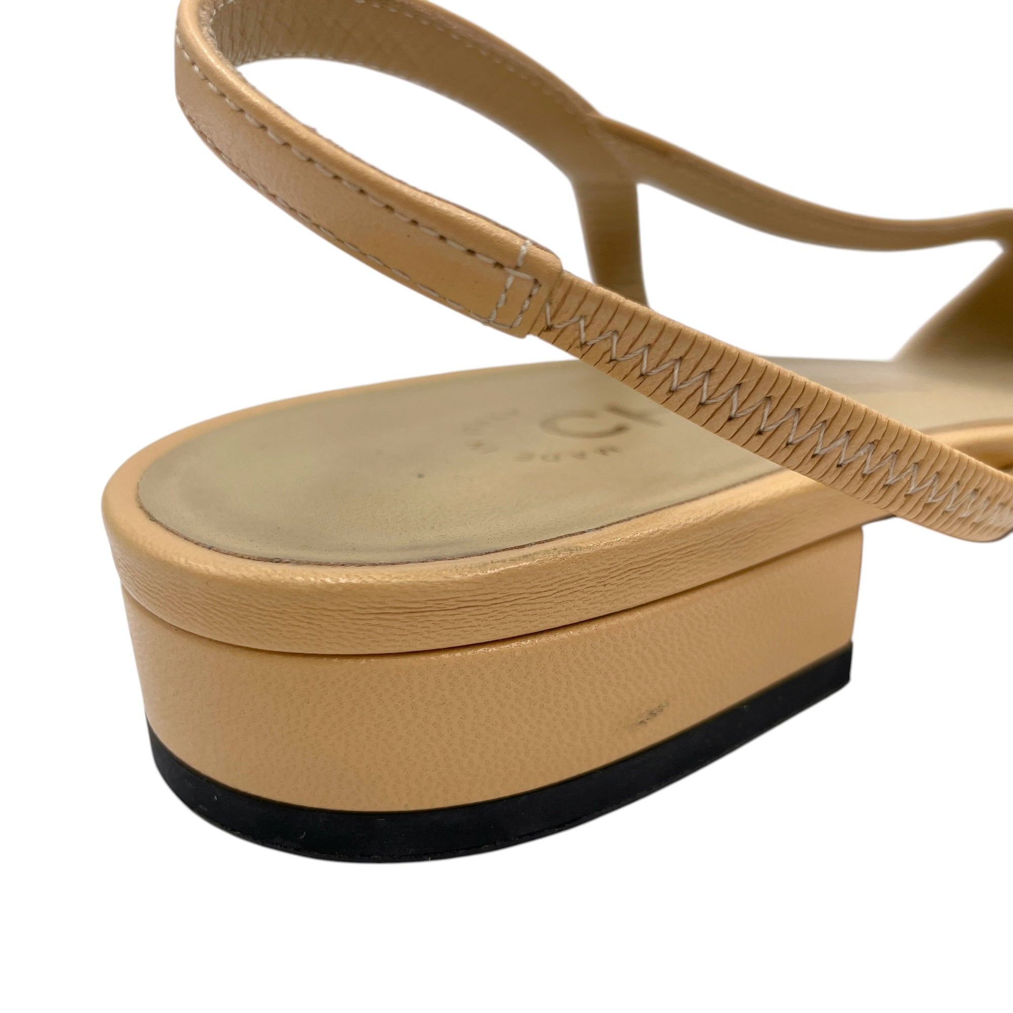 Slingback 38.5 Beige Flats in Goat Leather