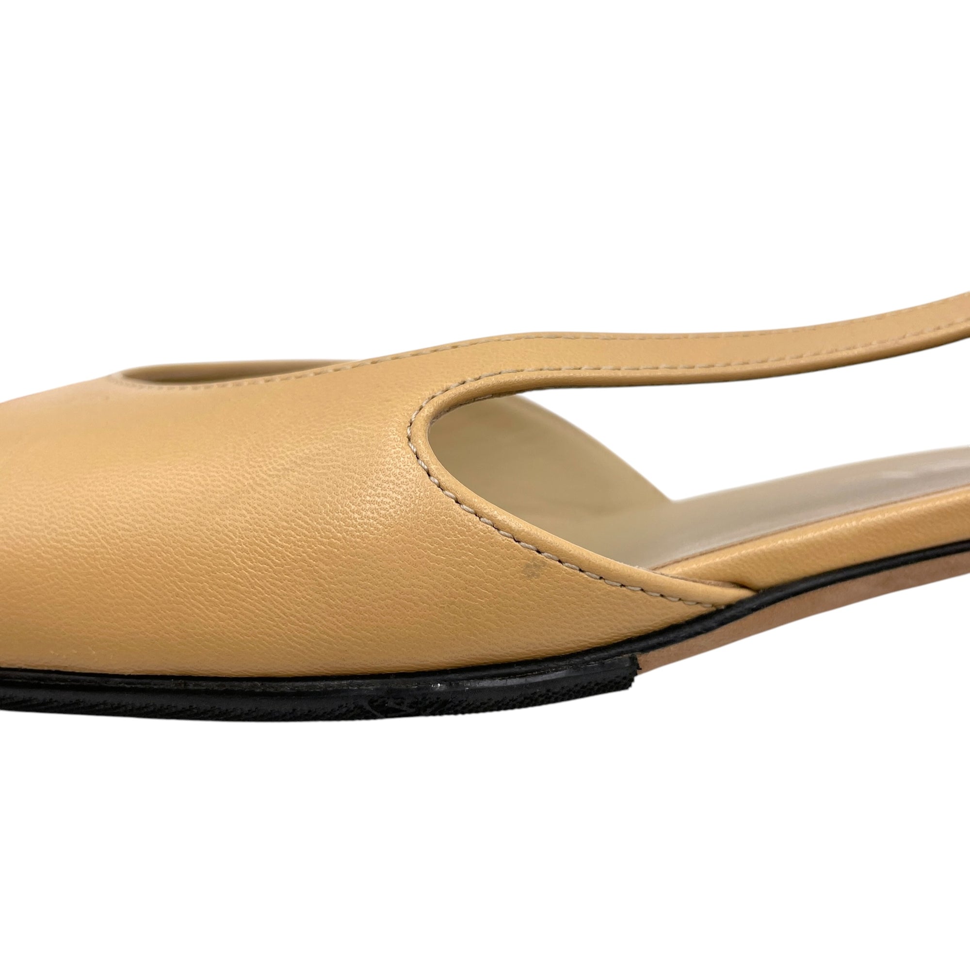 Slingback 38.5 Beige Flats in Goat Leather