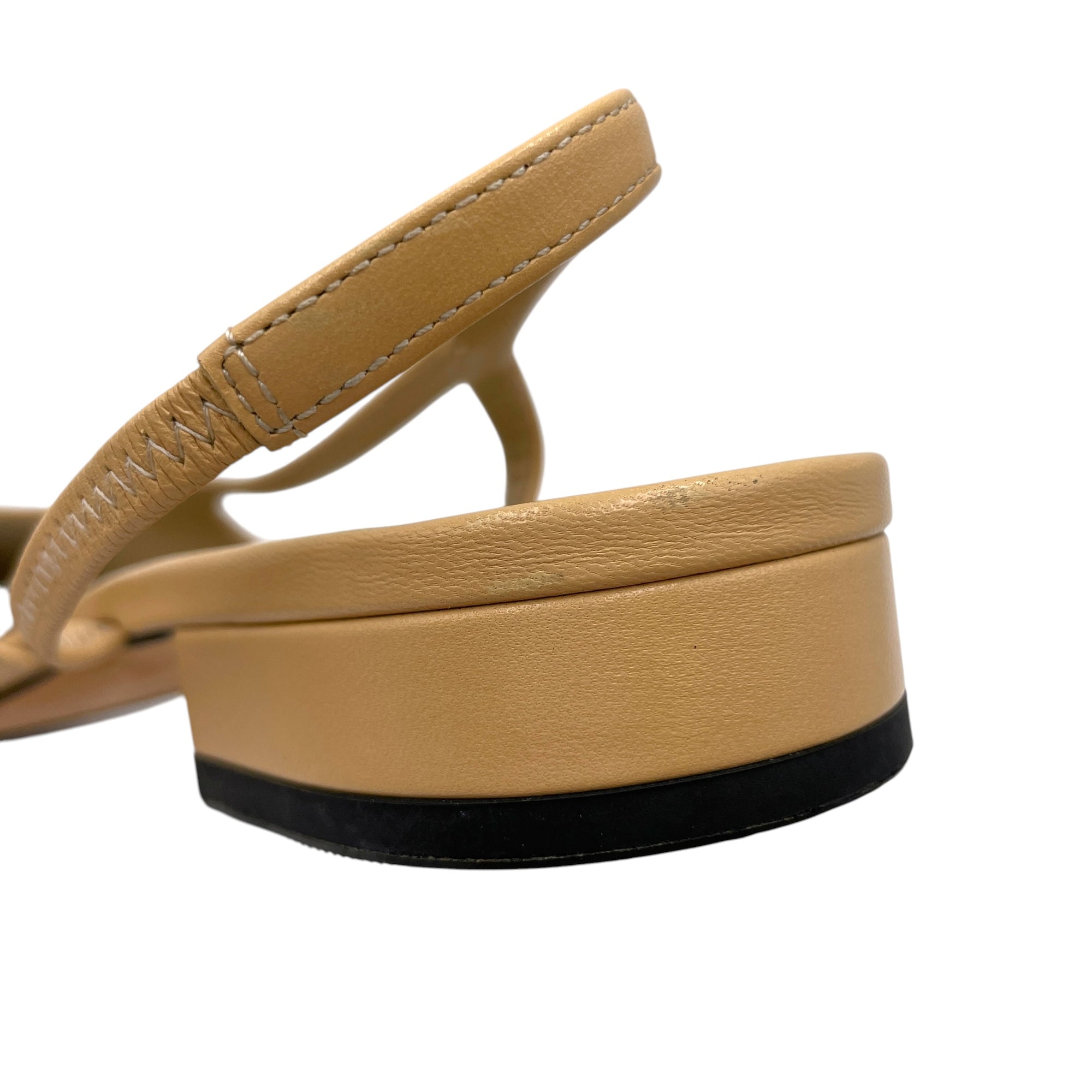 Slingback 38.5 Beige Flats in Goat Leather