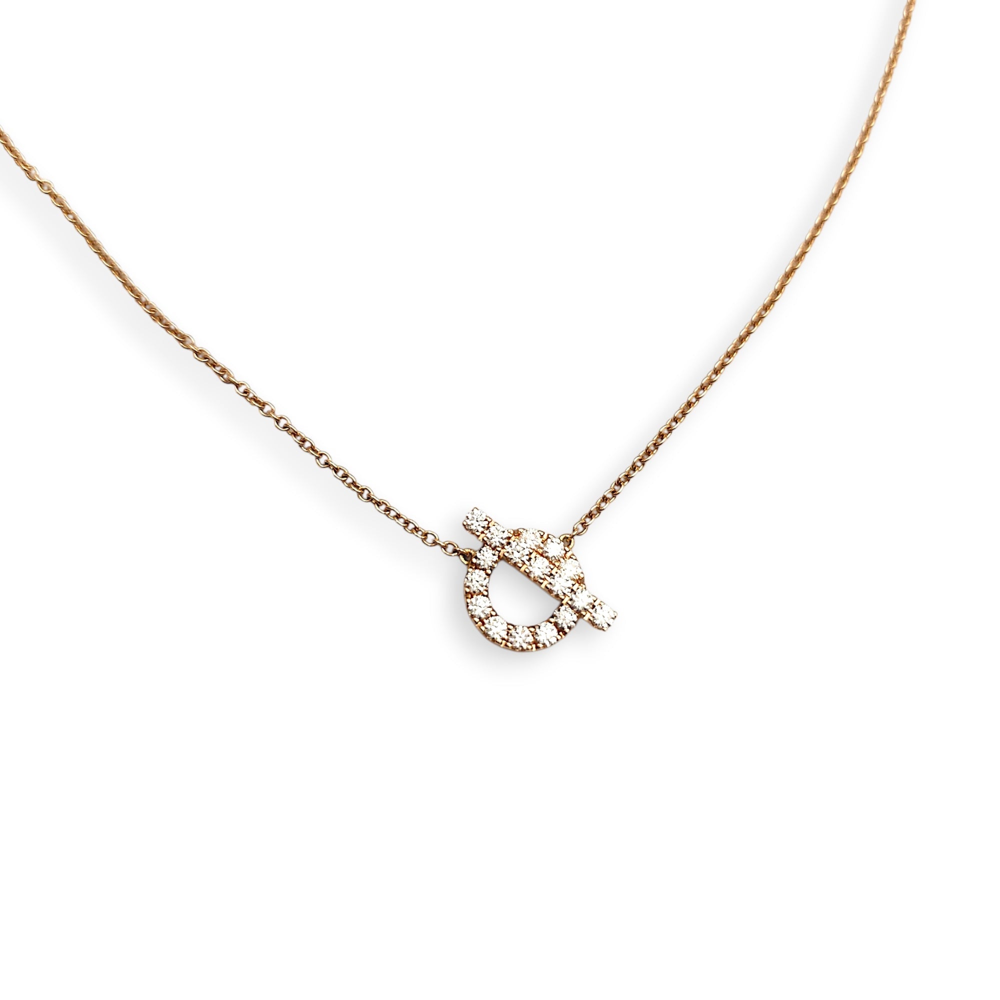 Finesse Pendant, 17 Diamonds, 0.46 Carat Necklace in Rose Gold Hardware CL2605-21194 2