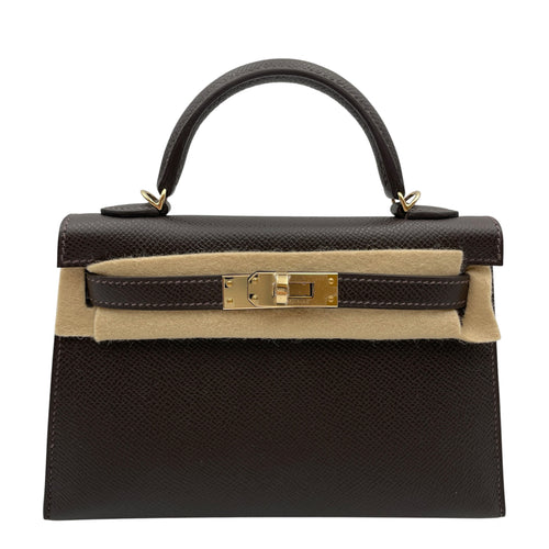 Sellier Kelly 20 Bai Brun in Epsom Permabrass hardware