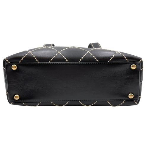 Vintage Wild Stitch Black Top Handle Bag in Calfskin Gold hardware CL2605-21206 3