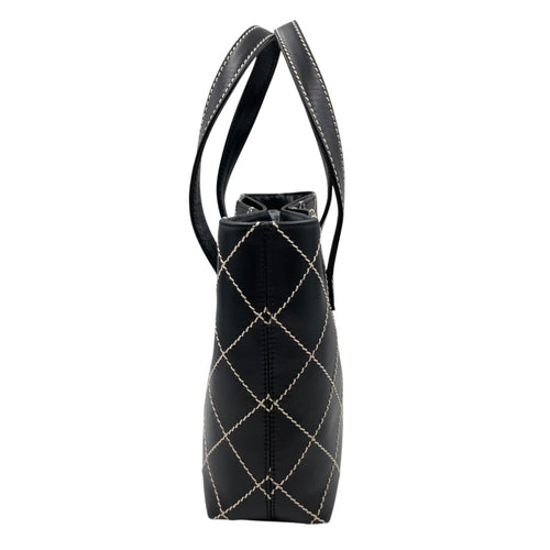 Vintage Wild Stitch Black Top Handle Bag in Calfskin Gold hardware CL2605-21206 4