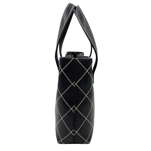 Vintage Wild Stitch Black Top Handle Bag in Calfskin Gold hardware CL2605-21206 7