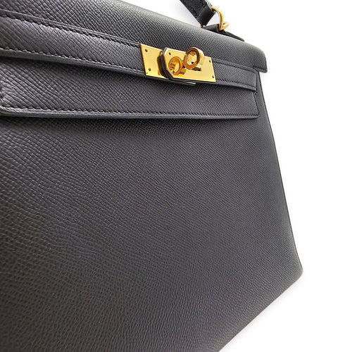 Sellier Kelly 28 Black in Epsom Gold hardware CL2605-21210 11