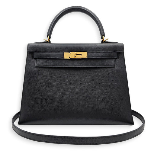 Sellier Kelly 28 Black in Epsom Gold hardware CL2605-21210 12