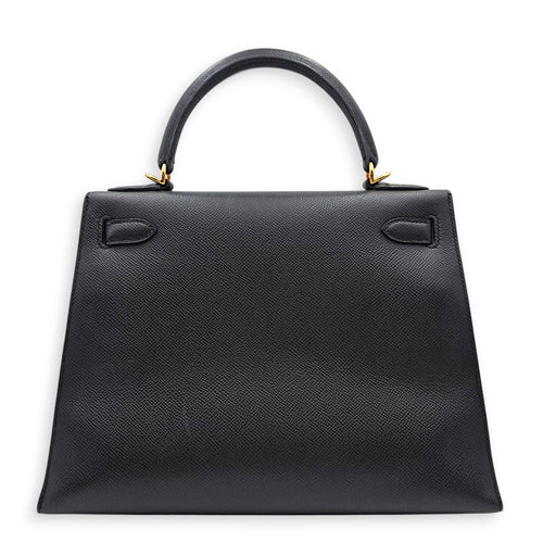 Sellier Kelly 28 Black in Epsom Gold hardware CL2605-21210 2